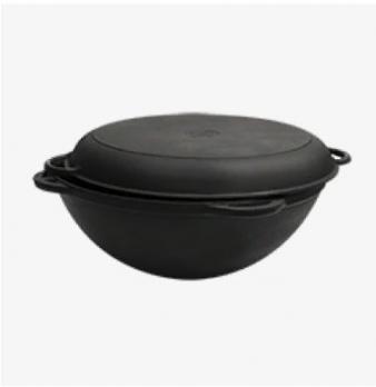 Кастрюля-казан чугунная 6 л чугунной крышкой