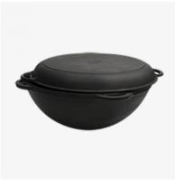 Кастрюля-казан чугунная 8 л чугунной крышкой