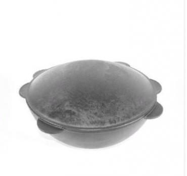 Кастрюля-казан чугунная 13 л с чугунной крышкой - садж