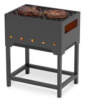 МАНГАЛ ТУРИСТ №1 С РЕШЕТКОЙ ЧУГУННОЙ "СТЕЙК" И ПОДСТАВКОЙ