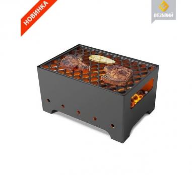 МАНГАЛ ТУРИСТ №1 С РЕШЕТКОЙ ЧУГУННОЙ "СТЕЙК"