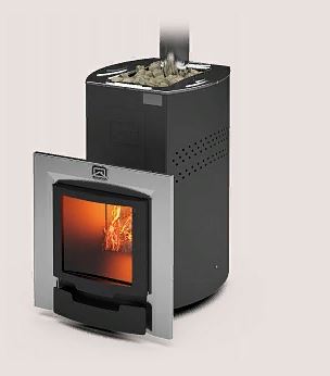 Печь для бани Домна-20 ЛК Панорама